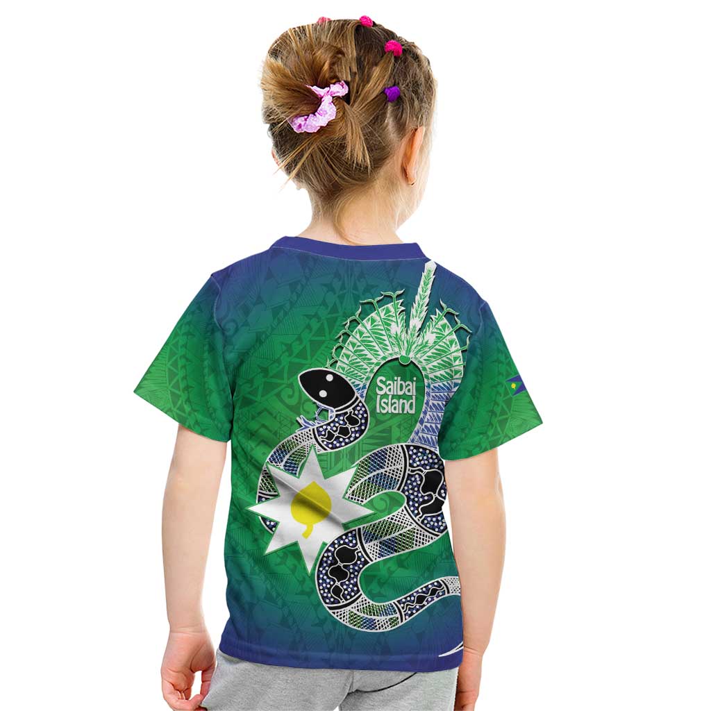 Australia Saibai Island Kid T Shirt Papuan Black Snake With Dhari