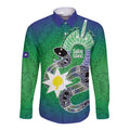 Australia Saibai Island Long Sleeve Button Shirt Papuan Black Snake With Dhari