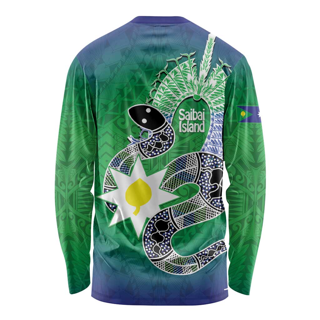 Australia Saibai Island Long Sleeve Shirt Papuan Black Snake With Dhari