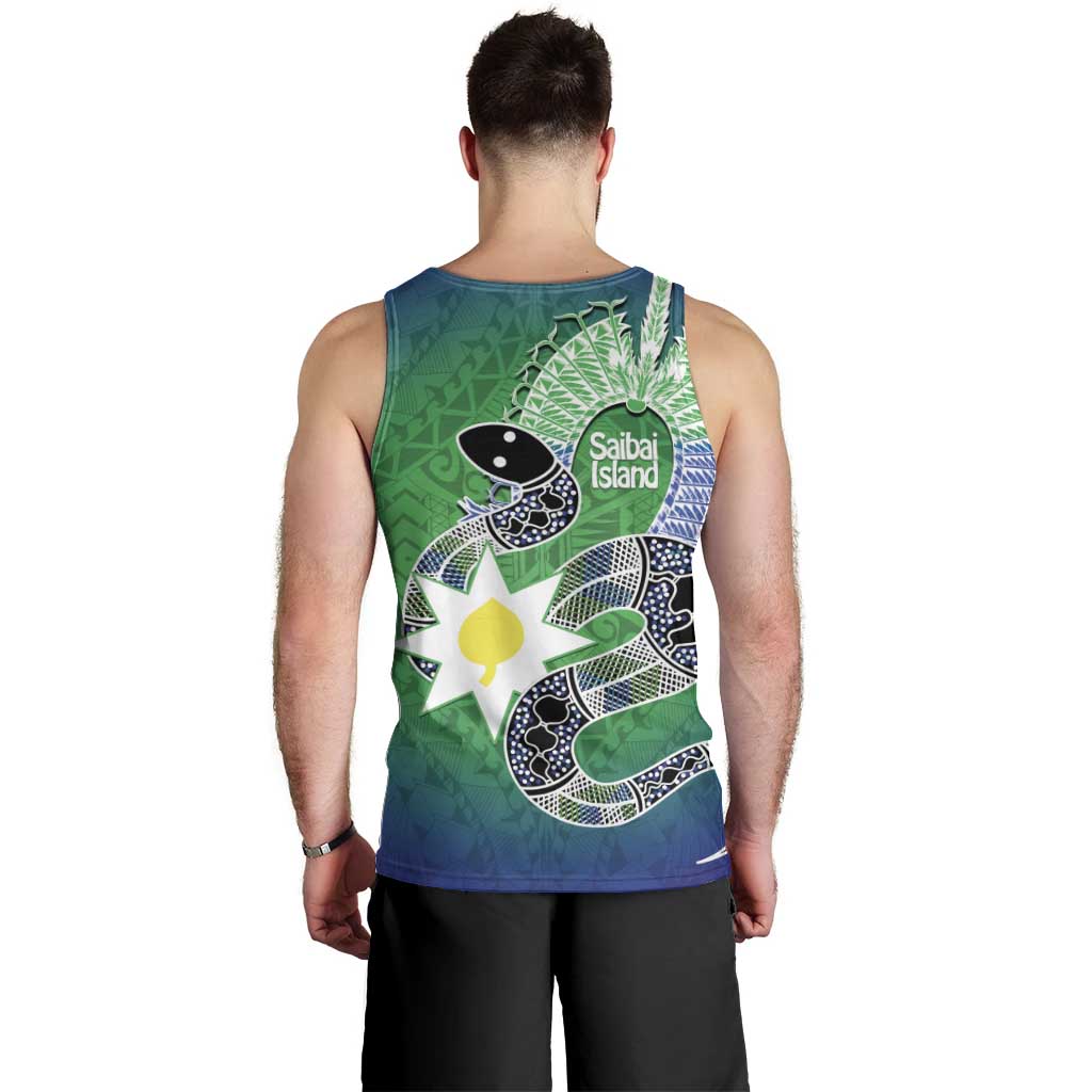 Australia Saibai Island Men Tank Top Papuan Black Snake With Dhari