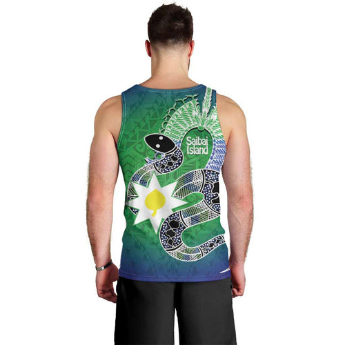 Australia Saibai Island Men Tank Top Papuan Black Snake With Dhari