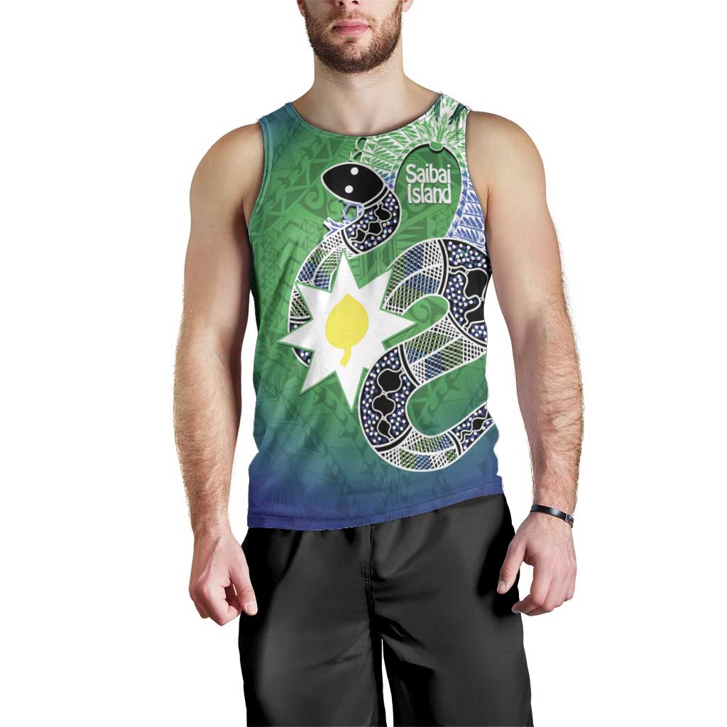 Australia Saibai Island Men Tank Top Papuan Black Snake With Dhari