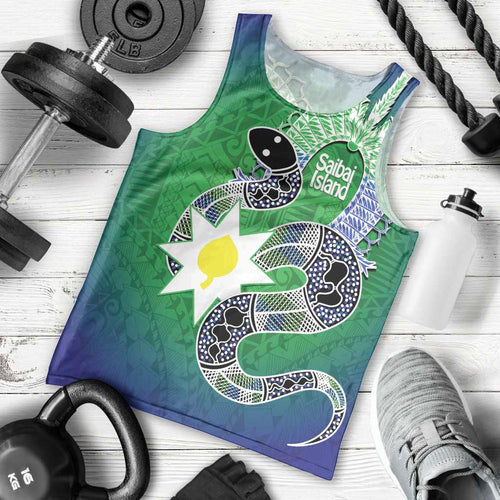 Australia Saibai Island Men Tank Top Papuan Black Snake With Dhari