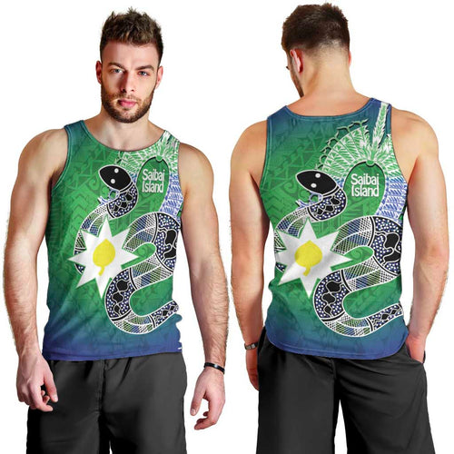 Australia Saibai Island Men Tank Top Papuan Black Snake With Dhari