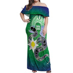 Australia Saibai Island Off Shoulder Maxi Dress Papuan Black Snake With Dhari