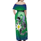 Australia Saibai Island Off Shoulder Maxi Dress Papuan Black Snake With Dhari