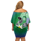 Australia Saibai Island Off Shoulder Short Dress Papuan Black Snake With Dhari