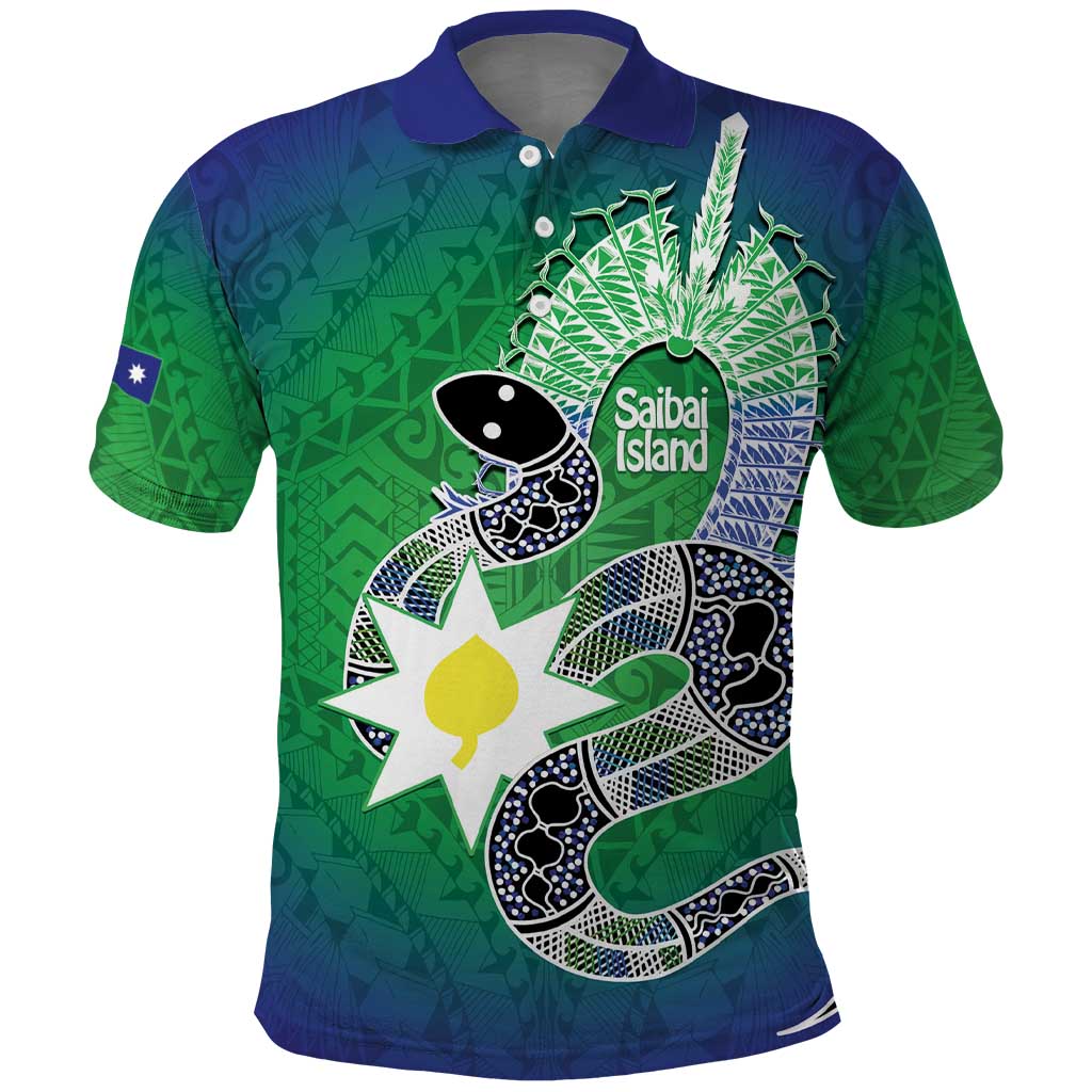 Australia Saibai Island Polo Shirt Papuan Black Snake With Dhari