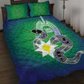 Australia Saibai Island Quilt Bed Set Papuan Black Snake With Dhari