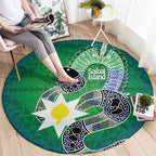 Australia Saibai Island Round Carpet Papuan Black Snake With Dhari