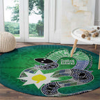 Australia Saibai Island Round Carpet Papuan Black Snake With Dhari