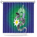 Australia Saibai Island Shower Curtain Papuan Black Snake With Dhari