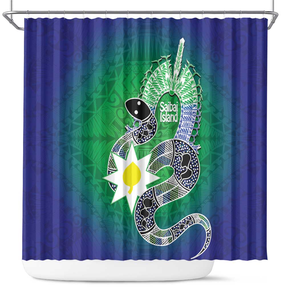 Australia Saibai Island Shower Curtain Papuan Black Snake With Dhari