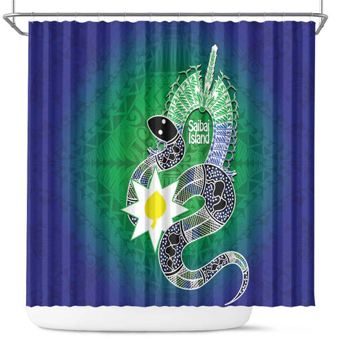 Australia Saibai Island Shower Curtain Papuan Black Snake With Dhari