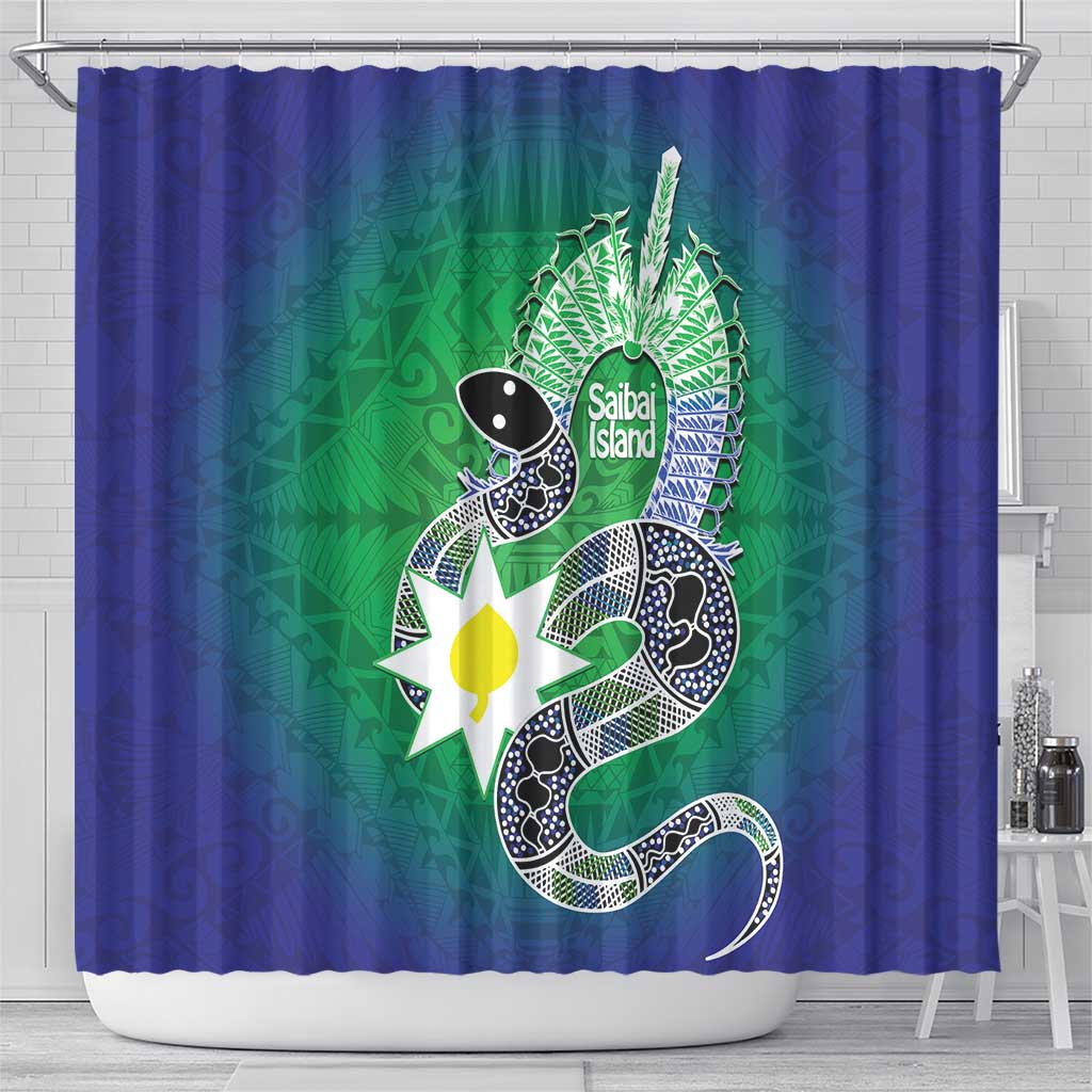 Australia Saibai Island Shower Curtain Papuan Black Snake With Dhari