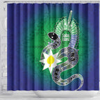 Australia Saibai Island Shower Curtain Papuan Black Snake With Dhari