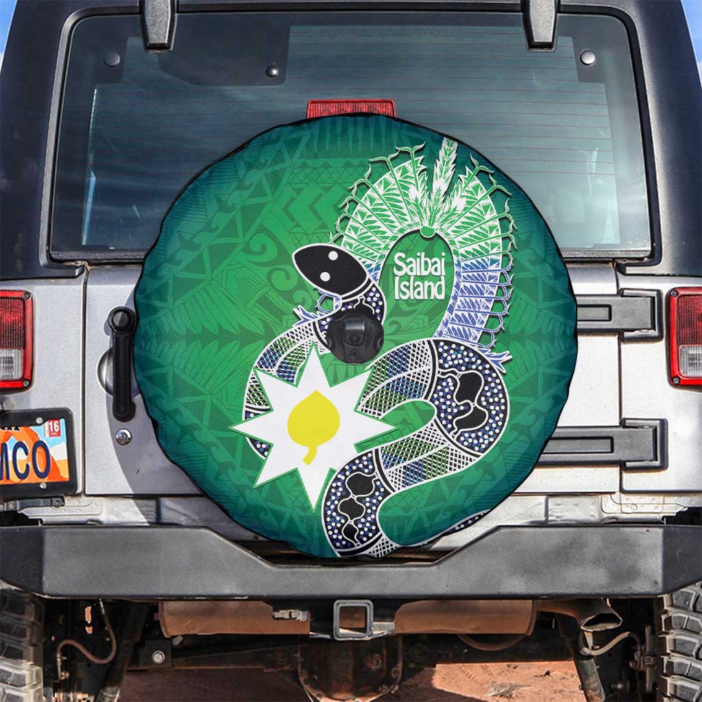 Australia Saibai Island Spare Tire Cover Papuan Black Snake With Dhari