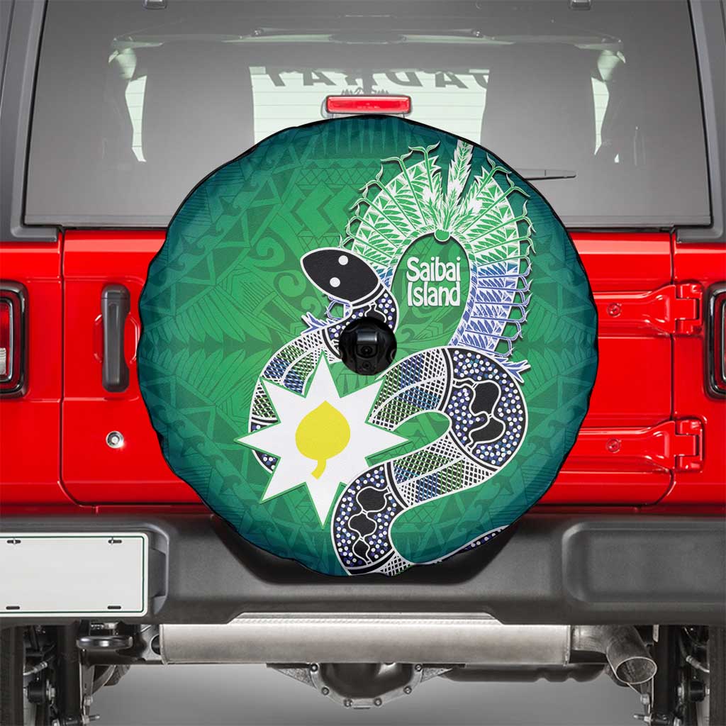 Australia Saibai Island Spare Tire Cover Papuan Black Snake With Dhari
