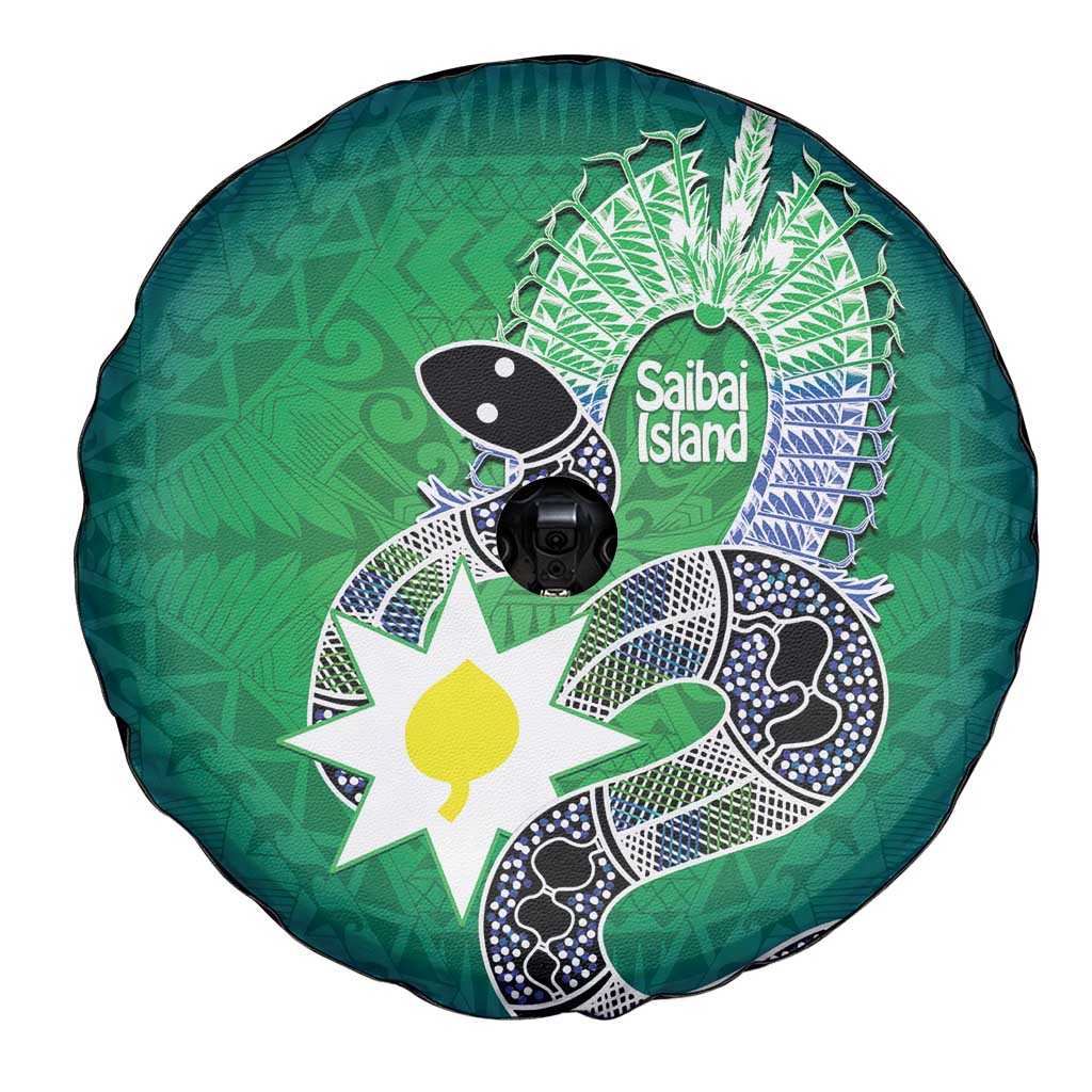 Australia Saibai Island Spare Tire Cover Papuan Black Snake With Dhari