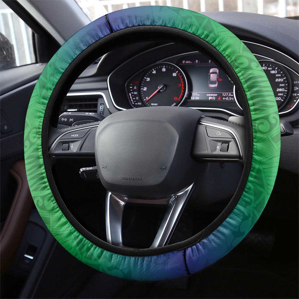 Australia Saibai Island Steering Wheel Cover Papuan Black Snake With Dhari