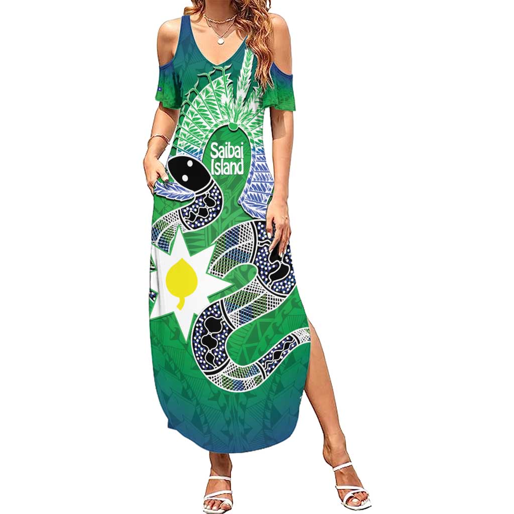 Australia Saibai Island Summer Maxi Dress Papuan Black Snake With Dhari