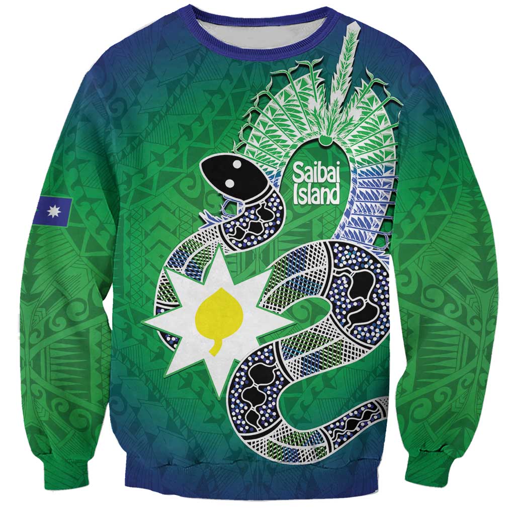 Australia Saibai Island Sweatshirt Papuan Black Snake With Dhari