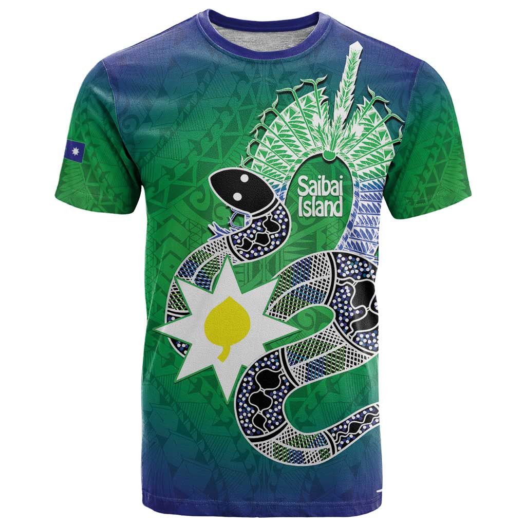 Australia Saibai Island T Shirt Papuan Black Snake With Dhari