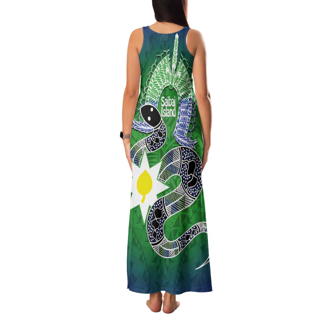 Australia Saibai Island Tank Maxi Dress Papuan Black Snake With Dhari