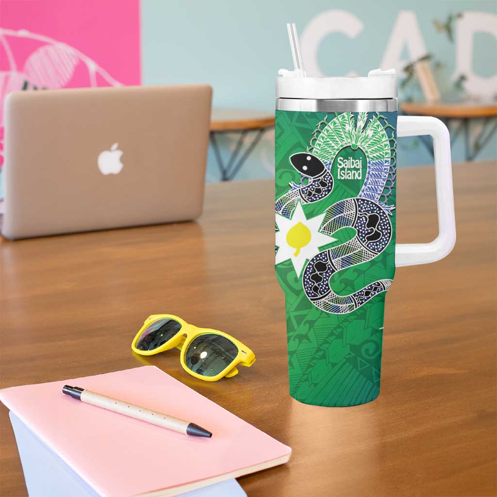 Australia Saibai Island Tumbler With Handle Papuan Black Snake With Dhari