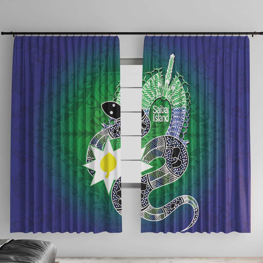 Australia Saibai Island Window Curtain Papuan Black Snake With Dhari