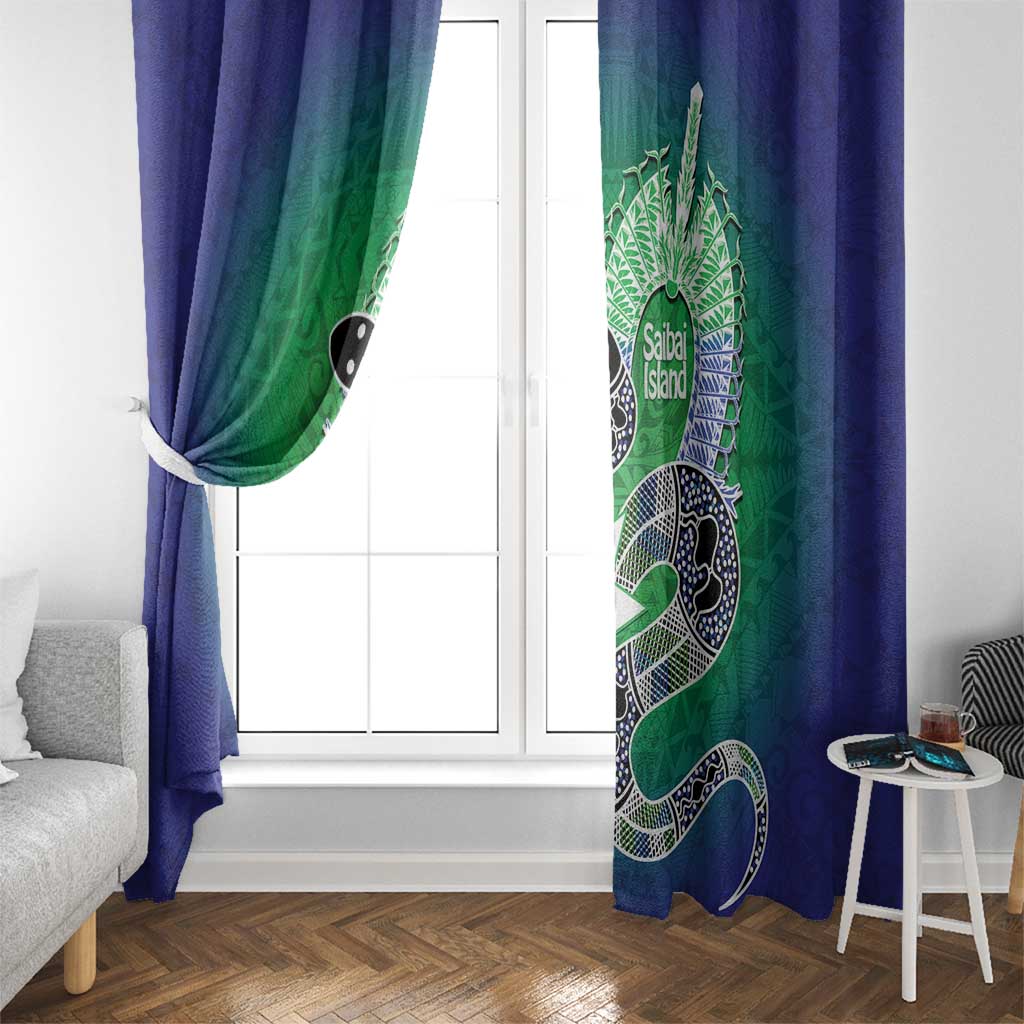 Australia Saibai Island Window Curtain Papuan Black Snake With Dhari