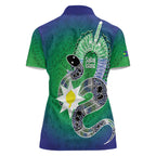 Australia Saibai Island Women Polo Shirt Papuan Black Snake With Dhari