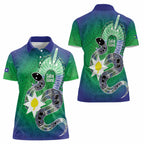 Australia Saibai Island Women Polo Shirt Papuan Black Snake With Dhari