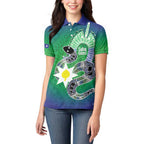 Australia Saibai Island Women Polo Shirt Papuan Black Snake With Dhari