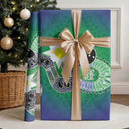 Australia Saibai Island Wrapping Paper Papuan Black Snake With Dhari - Aussie Hoodie