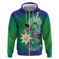 Australia Saibai Island Zip Hoodie Papuan Black Snake With Dhari