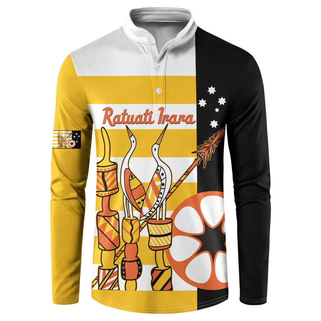 Australia Tiwi Islands Button Sweatshirt Ratuati Irara Flag Style