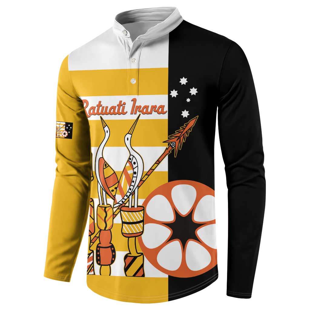 Australia Tiwi Islands Button Sweatshirt Ratuati Irara Flag Style
