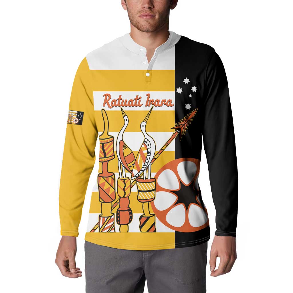 Australia Tiwi Islands Button Sweatshirt Ratuati Irara Flag Style