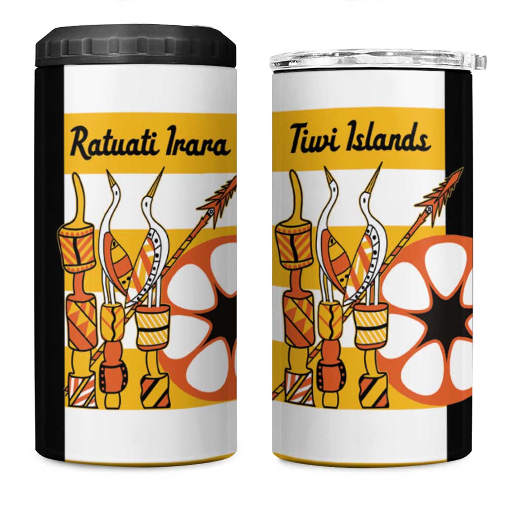 Australia Tiwi Islands 4 in 1 Can Cooler Tumbler Ratuati Irara Flag Style