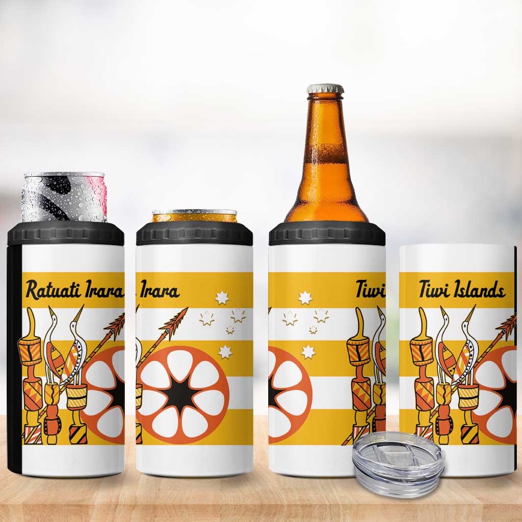 Australia Tiwi Islands 4 in 1 Can Cooler Tumbler Ratuati Irara Flag Style