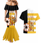Australia Tiwi Islands Couples Matching Mermaid Dress and Hawaiian Shirt Ratuati Irara Flag Style