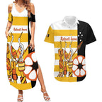 Australia Tiwi Islands Couples Matching Summer Maxi Dress and Hawaiian Shirt Ratuati Irara Flag Style