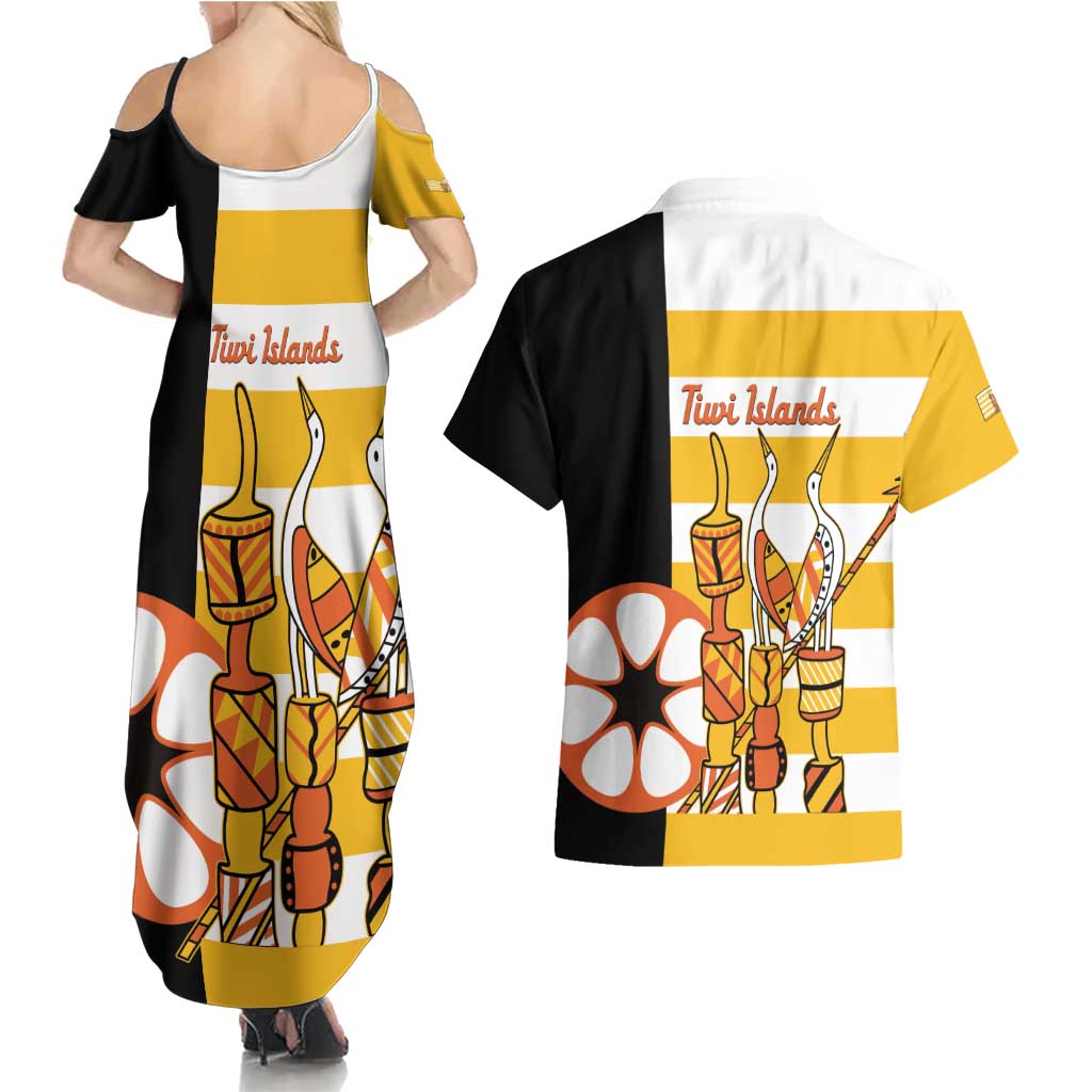 Australia Tiwi Islands Couples Matching Summer Maxi Dress and Hawaiian Shirt Ratuati Irara Flag Style