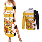 Australia Tiwi Islands Couples Matching Summer Maxi Dress and Long Sleeve Button Shirt Ratuati Irara Flag Style