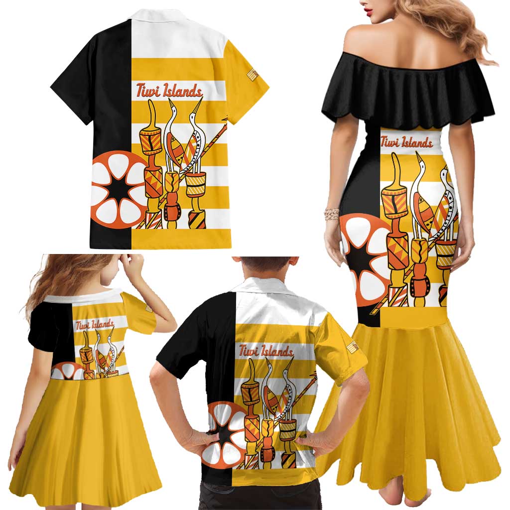 Australia Tiwi Islands Family Matching Mermaid Dress and Hawaiian Shirt Ratuati Irara Flag Style