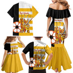 Australia Tiwi Islands Family Matching Mermaid Dress and Hawaiian Shirt Ratuati Irara Flag Style