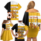 Australia Tiwi Islands Family Matching Off Shoulder Short Dress and Hawaiian Shirt Ratuati Irara Flag Style