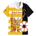 Australia Tiwi Islands Family Matching Off Shoulder Short Dress and Hawaiian Shirt Ratuati Irara Flag Style