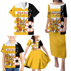 Australia Tiwi Islands Family Matching Puletasi and Hawaiian Shirt Ratuati Irara Flag Style